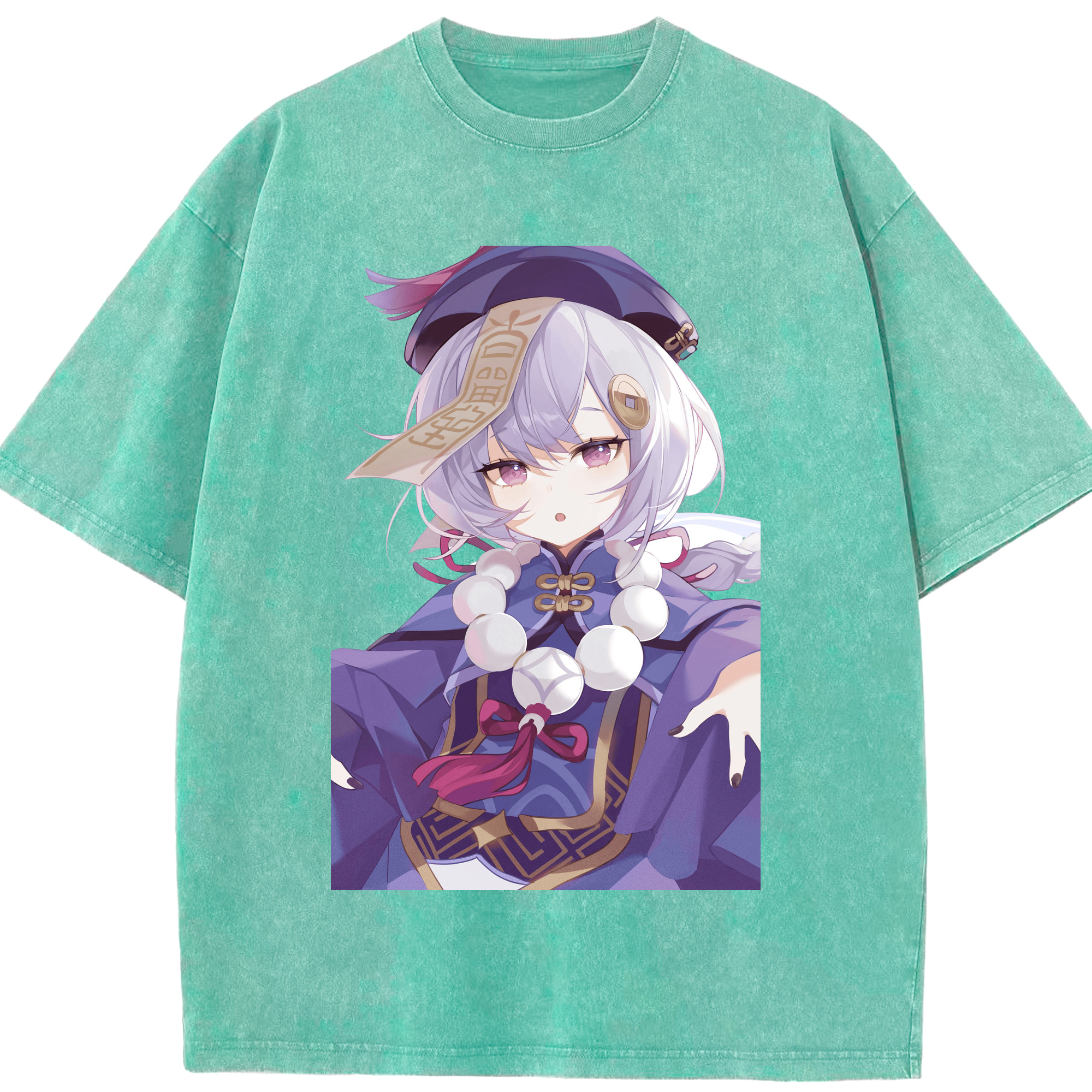 げんし神 七七 なな  genshin Nana 綿100% ヴィンテージ風 半袖Tシャツ（フロントプリント）